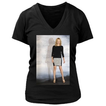 Charlize Theron Women's Deep V-Neck TShirt