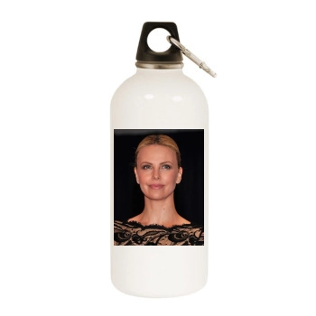 Charlize Theron White Water Bottle With Carabiner