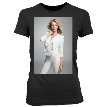 Charlize Theron Women's Junior Cut Crewneck T-Shirt