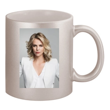 Charlize Theron 11oz Metallic Silver Mug