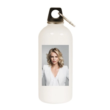 Charlize Theron White Water Bottle With Carabiner