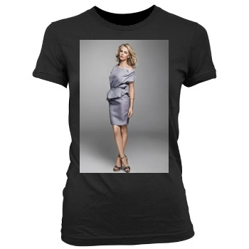 Charlize Theron Women's Junior Cut Crewneck T-Shirt