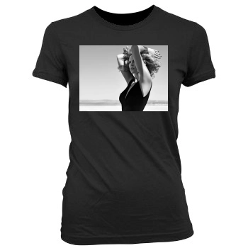 Charlize Theron Women's Junior Cut Crewneck T-Shirt