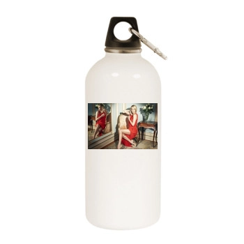 Charlize Theron White Water Bottle With Carabiner