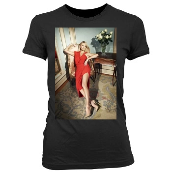 Charlize Theron Women's Junior Cut Crewneck T-Shirt