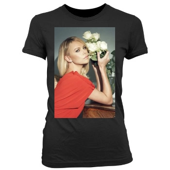 Charlize Theron Women's Junior Cut Crewneck T-Shirt