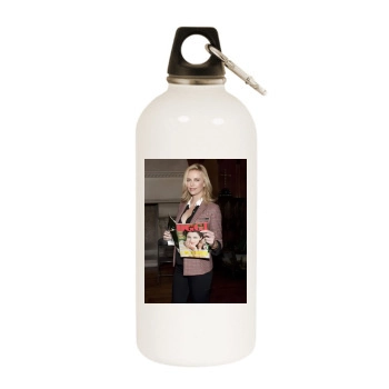 Charlize Theron White Water Bottle With Carabiner