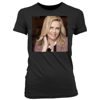 Charlize Theron Women's Junior Cut Crewneck T-Shirt