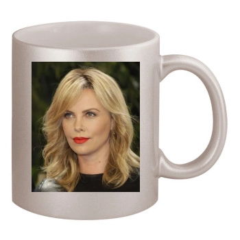 Charlize Theron 11oz Metallic Silver Mug