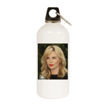 Charlize Theron White Water Bottle With Carabiner