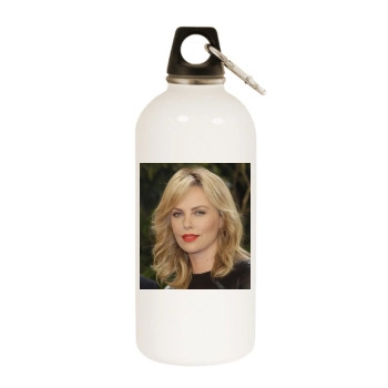 Charlize Theron White Water Bottle With Carabiner