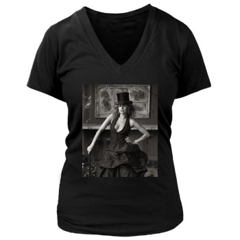 Eva Mendes Women's Deep V-Neck TShirt