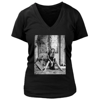 Eva Mendes Women's Deep V-Neck TShirt