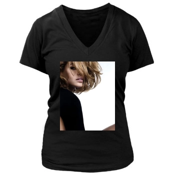 Eva Mendes Women's Deep V-Neck TShirt