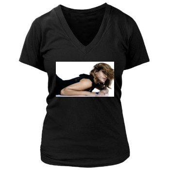 Eva Mendes Women's Deep V-Neck TShirt