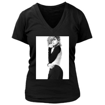 Eva Mendes Women's Deep V-Neck TShirt