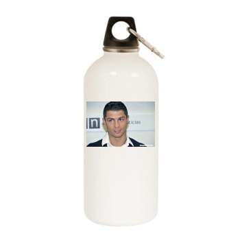 Cristiano Ronaldo White Water Bottle With Carabiner