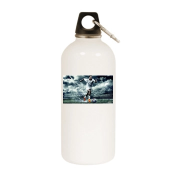 Cristiano Ronaldo White Water Bottle With Carabiner