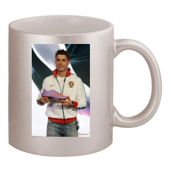 Cristiano Ronaldo 11oz Metallic Silver Mug