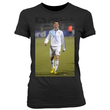 Cristiano Ronaldo Women's Junior Cut Crewneck T-Shirt