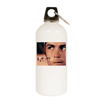 Cristiano Ronaldo White Water Bottle With Carabiner