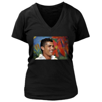 Cristiano Ronaldo Women's Deep V-Neck TShirt