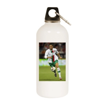 Cristiano Ronaldo White Water Bottle With Carabiner