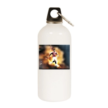 Cristiano Ronaldo White Water Bottle With Carabiner