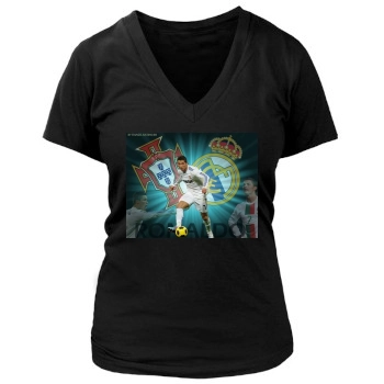 Cristiano Ronaldo Women's Deep V-Neck TShirt