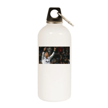 Cristiano Ronaldo White Water Bottle With Carabiner