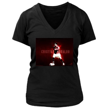 Cristiano Ronaldo Women's Deep V-Neck TShirt