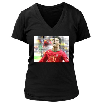 Cristiano Ronaldo Women's Deep V-Neck TShirt