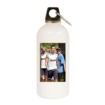 Cristiano Ronaldo White Water Bottle With Carabiner