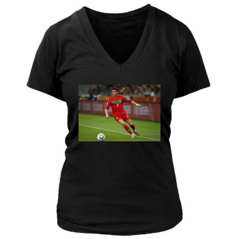 Cristiano Ronaldo Women's Deep V-Neck TShirt