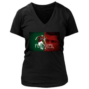 Cristiano Ronaldo Women's Deep V-Neck TShirt