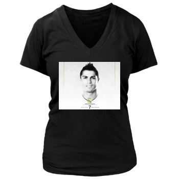 Cristiano Ronaldo Women's Deep V-Neck TShirt