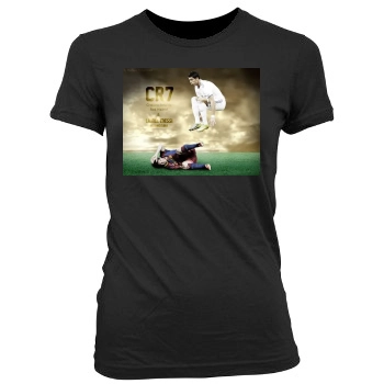 Cristiano Ronaldo Women's Junior Cut Crewneck T-Shirt