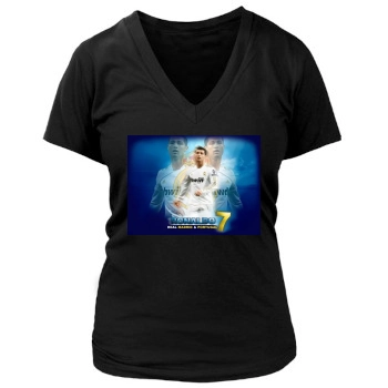 Cristiano Ronaldo Women's Deep V-Neck TShirt