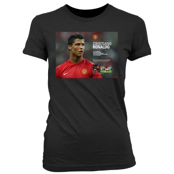 Cristiano Ronaldo Women's Junior Cut Crewneck T-Shirt