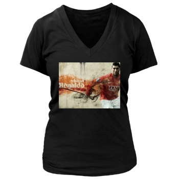 Cristiano Ronaldo Women's Deep V-Neck TShirt