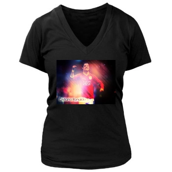 Cristiano Ronaldo Women's Deep V-Neck TShirt