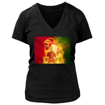 Cristiano Ronaldo Women's Deep V-Neck TShirt