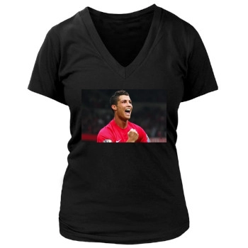 Cristiano Ronaldo Women's Deep V-Neck TShirt