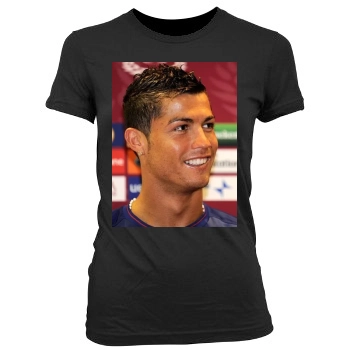 Cristiano Ronaldo Women's Junior Cut Crewneck T-Shirt