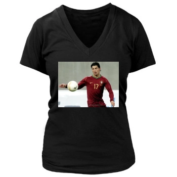 Cristiano Ronaldo Women's Deep V-Neck TShirt