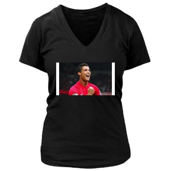 Cristiano Ronaldo Women's Deep V-Neck TShirt