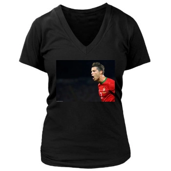 Cristiano Ronaldo Women's Deep V-Neck TShirt