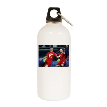 Cristiano Ronaldo White Water Bottle With Carabiner