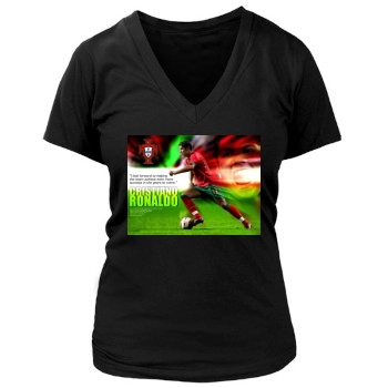 Cristiano Ronaldo Women's Deep V-Neck TShirt