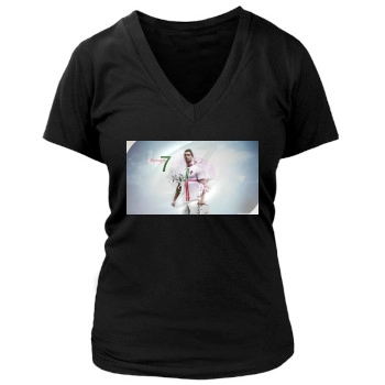 Cristiano Ronaldo Women's Deep V-Neck TShirt